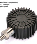 Back view of Sturdy Digital Pressure Gauge With A 3 1/8 Inch Dial, 0 To 10000 Psi Bar MPa Range, 1/4 Inch NPT Lower Mount, 0.25 Percent Accuracy