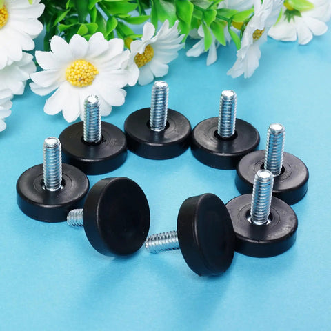 Twelve Pack Adjustable Furniture Leveling Feet With One Quarter Inch Twenty Thread for stable setups on uneven floors.