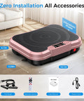 Vibration Plate Exercise Machine For Full Body Workout And Fat Burning, 400 Lbs Capacity, rose gold platform with remote and accessories