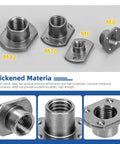 Pro Grade Heavy Duty Carbon Steel Weld Nuts Set M6 M8 M10 M12 showcasing M6, M8, M10, M12 weld nuts with thickened material.