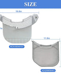 Size dimensions of Beefed Up Dryer Lint Filter Replacement For LG And Kenmore Elite Dryers showing MCK49049101 and ADQ56656401 sizes
