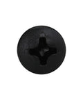 Heavy Duty Pan Head Wood Screws Black Phosphate Finish Corrosion Resistant Coarse Threading showing the top view of a screw.