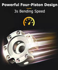 Powerful Four-Piston Design showcasing 3s Bending Speed of the Professional Electric Hydraulic Rebar Bender 3200W Brushless Motor.