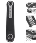 Stellar Unomor Portable Folding Hex Key Kit With Flathead Screwdriver For Home Repair And Maintenance Handy Tools In Your Pocket, black steel folding set