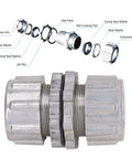 1-Inch Aluminum Alloy Dust Remover Pipe Connector And Solenoid Pulse Valve Quick Adapter For Industrial Dust Collection Systems close-up view showing compression nuts and seals.