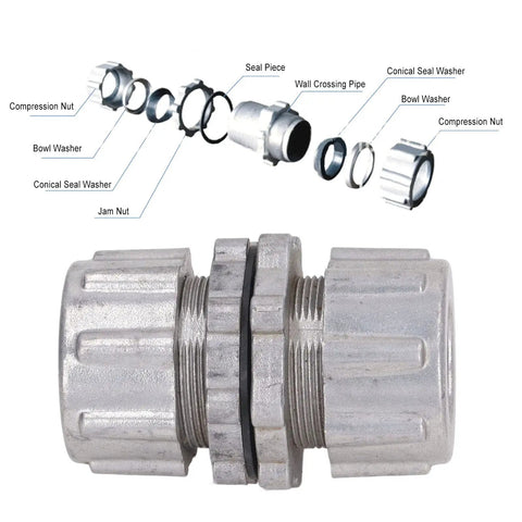 1-Inch Aluminum Alloy Dust Remover Pipe Connector And Solenoid Pulse Valve Quick Adapter For Industrial Dust Collection Systems close-up view showing compression nuts and seals.