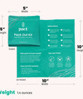 Unfolded and folded view of All In One Camping Poop Kit 6 Pack With Odor Control Poop Powder Smell Proof Disposal Bags