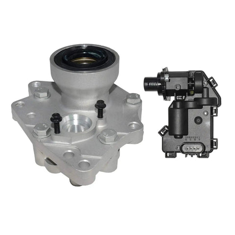 Chevy 4WD Front Differential Axle Actuator Disconnect Housing Replacement For Trailblazer Envoy Bravada Ascender 9-7x 2002 2009 Intermediate Shaft Bearing Assembly Upgrade Easy Install, silver and black unit