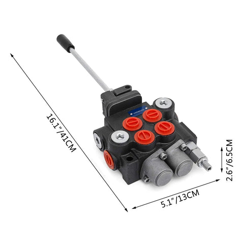 Heavy Duty Dual Spool Hydraulic Joystick Valve For Double Acting Cylinders With 11 GPM Flow And 3600 PSI Range, Directional Control Valve For Tractors, Loaders, Tanks And Log Splitters, Built Tough And Reliable.