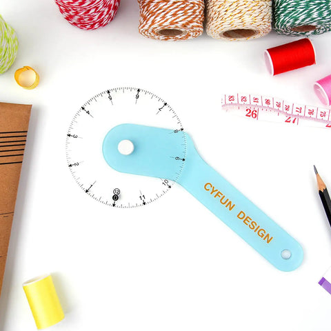 Knock Your Pattern Drafting Tasks Out Of The Park With This Precision 12 Inch Acrylic Sewing Wheel Ruler Crafted To Trace Seamless Necklines And Bindings While Nailing 360 Degree Measurements Daily