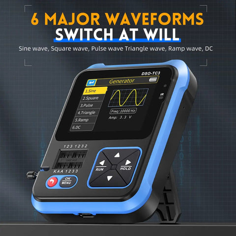 Go To All In One Handheld Oscilloscope With DDS Signal Generator And Transistor Tester, 500 kHz Bandwidth, 10 MSa/s