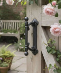 Cast Iron Barn Door Handle 2 Pack Rustic Vintage Style Gate Fence Outdoor Garage Closet Drawer Cabinet Pulls Heavy Duty Hardware