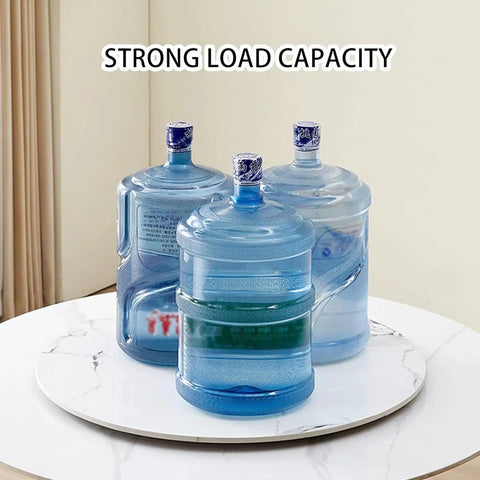 Large Lazy Susan Turntable Slate Marble Texture Rotating Tray Round Serving Tray 12mm Thick Brown 100cm supports water bottles