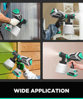 User painting with 20V Cordless HVLP Paint Sprayer Gun With 4.0 Ah Battery And Charger For Home Interior And Exterior Projects