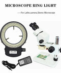 Pro Grade Microscope LED Ring Light Illuminator with stereo microscope and power adapter