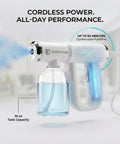 Disinfectant Fogger Machine For Fast Cleanup In Small And Medium Rooms, Professional Sanitizer Sprayer with 10 oz tank, blue light.