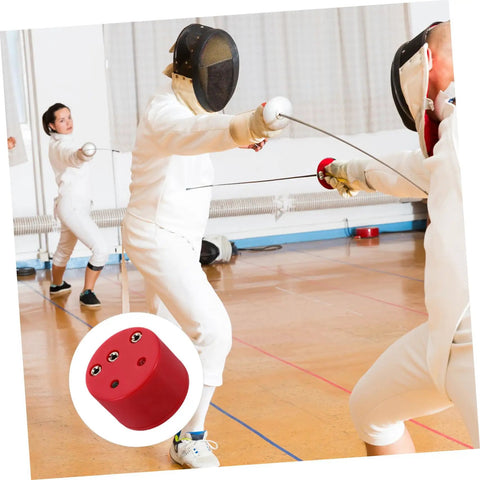 Fencers training with épée, featuring Fencing Electric Tester Tool Kit For Epée And Foil, Essential High Impact Accurate Measurement Set.