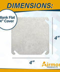 Heavy Duty Welded Steel Four By Four Junction Box And Blank Cover Kit For Pro Grade Installations, flat blank J box cover