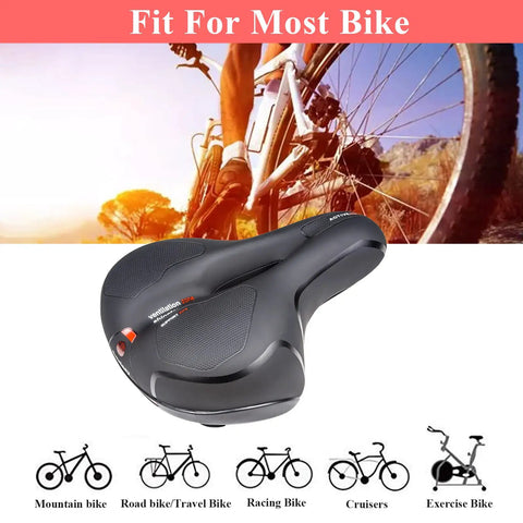 Super Comfy Wide Bike Seat For Women And Men With Memory Foam Cushion Anti Shock Padding Dual Shock Absorption