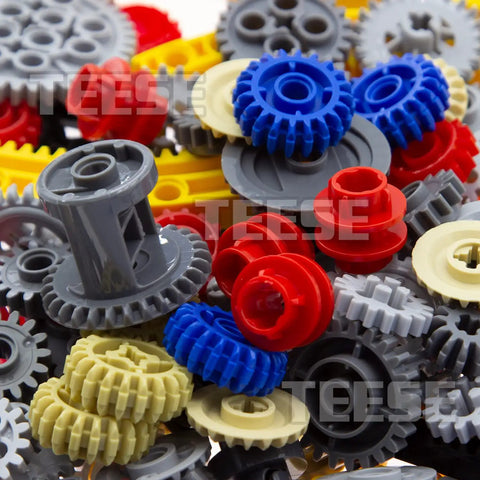 Colorful assortment of gears and parts from the Gears And Differential Kit With 233 Technic Parts For STEM MOC EV3 Project Track Car Bulk Blocks Random Color Ideal For Hands On Learning Creative Builds And Educational STEM Projects