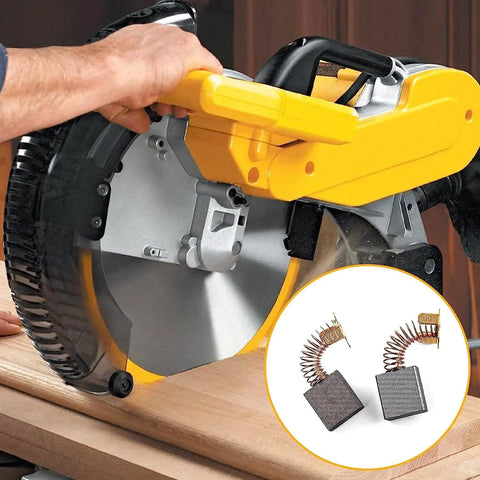 Electric Motor Carbon Brush Set With 40 Pieces Across 10 Models For Go To Maintenance And Do It Yourself Repair Of Carbon Brush Motors High Temperature Graphite Alloy Construction Replacement Parts For Reliable Performance, shown with two motor brushes