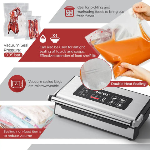 Heavy Duty Commercial Vacuum Sealer Machine With 14 Smart Sealing Modes Including Liquid Settings And Double Heat Seal in use sealing liquid.