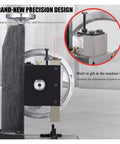 Heavy Duty Cast Iron Manual Arbor Press Workhorse For Precision Punching Riveting Stamping With Adjustable Handwheel Design close-up of precision adjustment features.