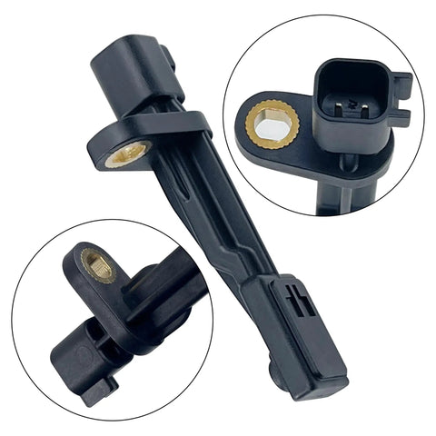 4 Pack ABS Wheel Speed Sensor Set For Jeep Wrangler JK 2007-2018 Front And Rear Plug-And-Play Direct Fit Replacement For OE 68003281AC 52125003AA And Other OE Numbers Keeps ABS Readings Sharp And Braking Smooth For Daily Drivers, black plastic sensor close-up