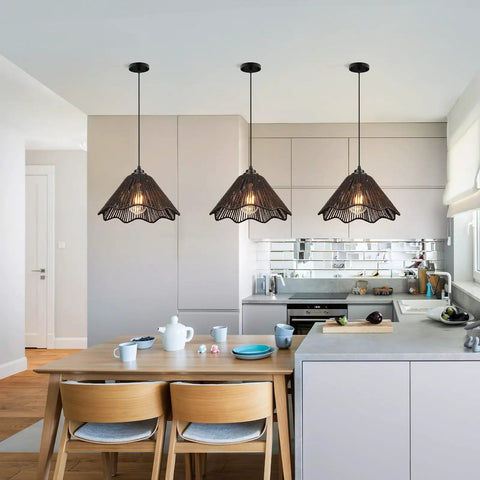 Mini Crystal Pendant Light With LED Bulb Included Hanging Lighting Fixture Adjustable Cord Black Pendant in kitchen