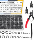 850 Piece C Clip And E Clip Retaining Ring Kit With 24 Sizes From M2 To M16 Carbon Steel Heavy Duty Snap Ring Pliers And Tweezers