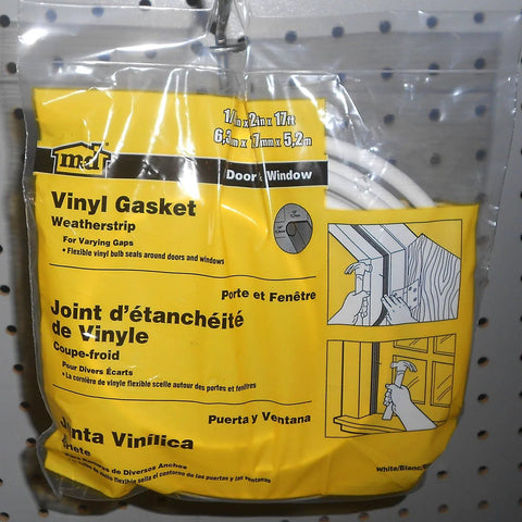 M-D Vinyl Gasket Weatherstrip for doors and windows, 17 ft, white