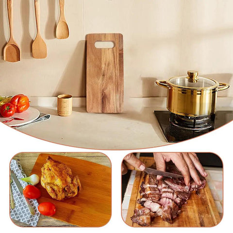High Density Acrylic Charcuterie Board Templates Six Piece Router Stencil Set With Grippy Handles For Woodworking and Kitchen Counter Tracing Guides set in a kitchen scene with a cutting board.