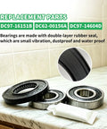 Top Tier Washer Seal Bearing Kit Knockout Durability Heavy Duty Tub Bearings on marble surface showing rubber seals.