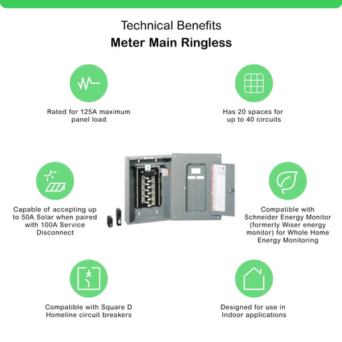 Homeline 100 Amp 20 Space 40 Circuit Indoor Main Plug On Neutral Breaker Load Center Value Pack With Cafi Breakers features