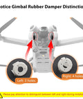 Gimbal Shock Absorption Rubber Replacement For Mini 4 Pro left and right dampers with installation guide showing hole distinctions.