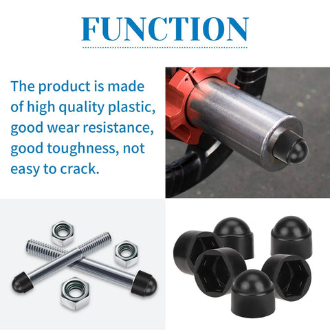 30 Piece M6x10mm Dome Plastic Bolt Cap Set For Hex Head Bolts And Nuts Black Protective Covers With Hexagonal Dome Design