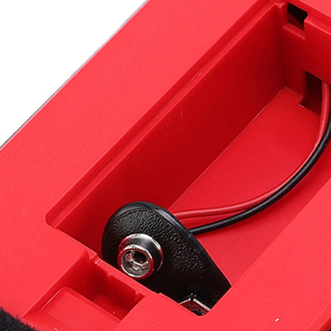 Close-up of FTVOGUE Wall Stud Finder with Metal Wood AC Wire Detection, Handheld battery compartment showing wires.