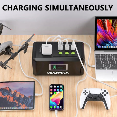 Portable Power Station 120W Peak 220W 88Wh Solar Generator Lithium Battery with multiple devices charging