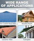 Self Adhesive Waterproof Roofing Roll Self Stick Rubber Membrane For House Dormer And Metal Roofs Tough As Nails Leak Stopper No Fuss Setup High Performance Black applications shown on various roof types.