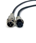 16.4 Foot GX16 3 Pin Cable From Male To Female Head Cordset For Aviation Panel Mount Connector Durable Zinc Alloy Shell Silver Plated Copper Pins