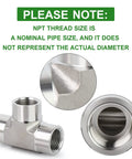 Forged 304 Stainless Steel Tee Pipe Fitting 1/2 Inch NPT Female Three Way Adapter With Three Openings For Branching Pipes Heavy Duty Plumbing Connector