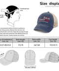 Low Profile Unstructured Trucker Hat For Men 6 Vent Embroidered Cap size details and measurement guide