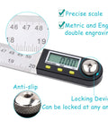 Legit Tough 20 Inch Stainless Steel Digital Angle Finder With Crisp Display And Reliable Tracking For Woodworking Builds And Shop Jobs That Call For Straight Measurements Every Time showing precise scale and locking device.