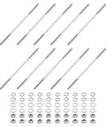 Double Ended Stud Screws Set M3x100mm in 304 Stainless Steel With Nuts, Flat Washers, and Lock Washers displayed in grid format