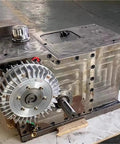 Rotating Hollow Shaft Magnetic Powder Brake With Tension Controller unit on table, showing hole type 24V clutch components.