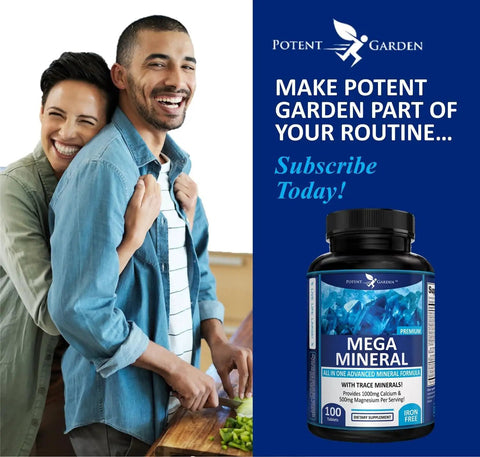 Mega Mineral Supplement Complete Mineral Complex With Calcium Magnesium Zinc Potassium Boron Selenium Chromium And 72 Trace Minerals Iron Free Calcium Supplement 100 Pills bottle, front view.