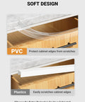 Clear Cabinet Door Edge Protectors 17.5 Inch PVC Furniture Guards for protecting cabinet edges from scratches.