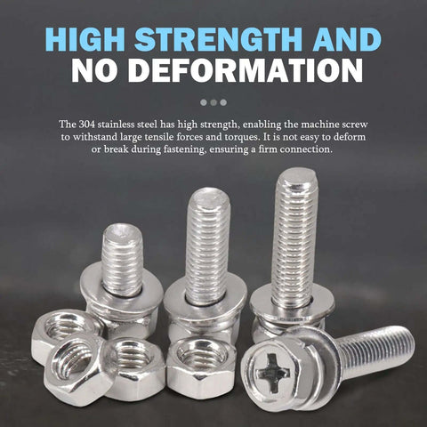 Heavy Duty M5 Screws And Nuts Set 260 Piece Stainless Steel Kit With Washers Hex Head Bolts And Nuts In 10mm 16mm 20mm 25mm Sizes