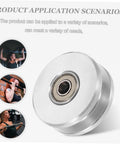 Aluminum Alloy U Groove Pulley Wheel For Gym Cable Systems Double Bearing Beefed-Up Noiseless Roller Compact Fitness Accessory For Weight Lifting Smooth Quiet Performance For Everyday Sessions, silver pulley wheel with bearing