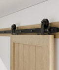 Heavy Duty Top Mount Sliding Barn Door Hardware Kit 6 Ft Track for Single Door Use with Quiet Roller Hangers, Carbon Steel